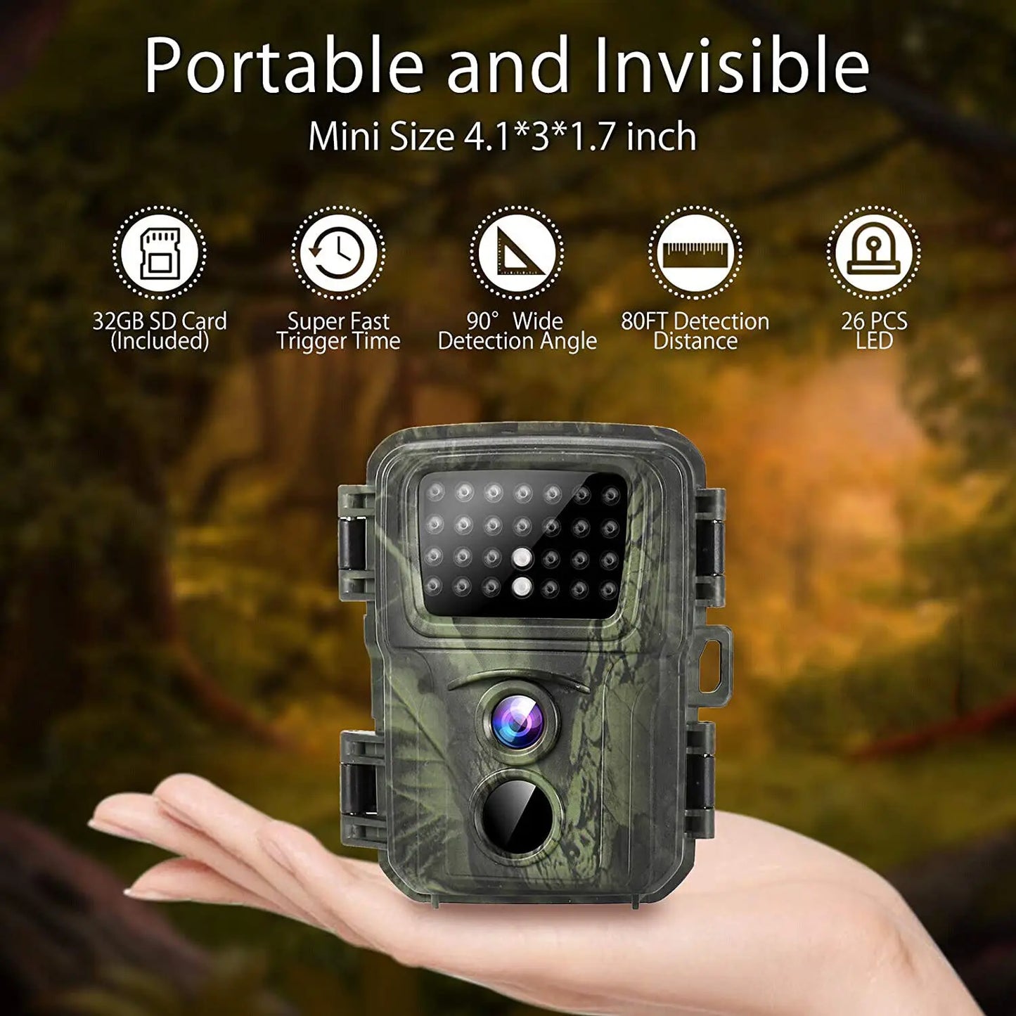Mini Night Vision Camera 20MP 1080P Surveillance Waterproof Cam