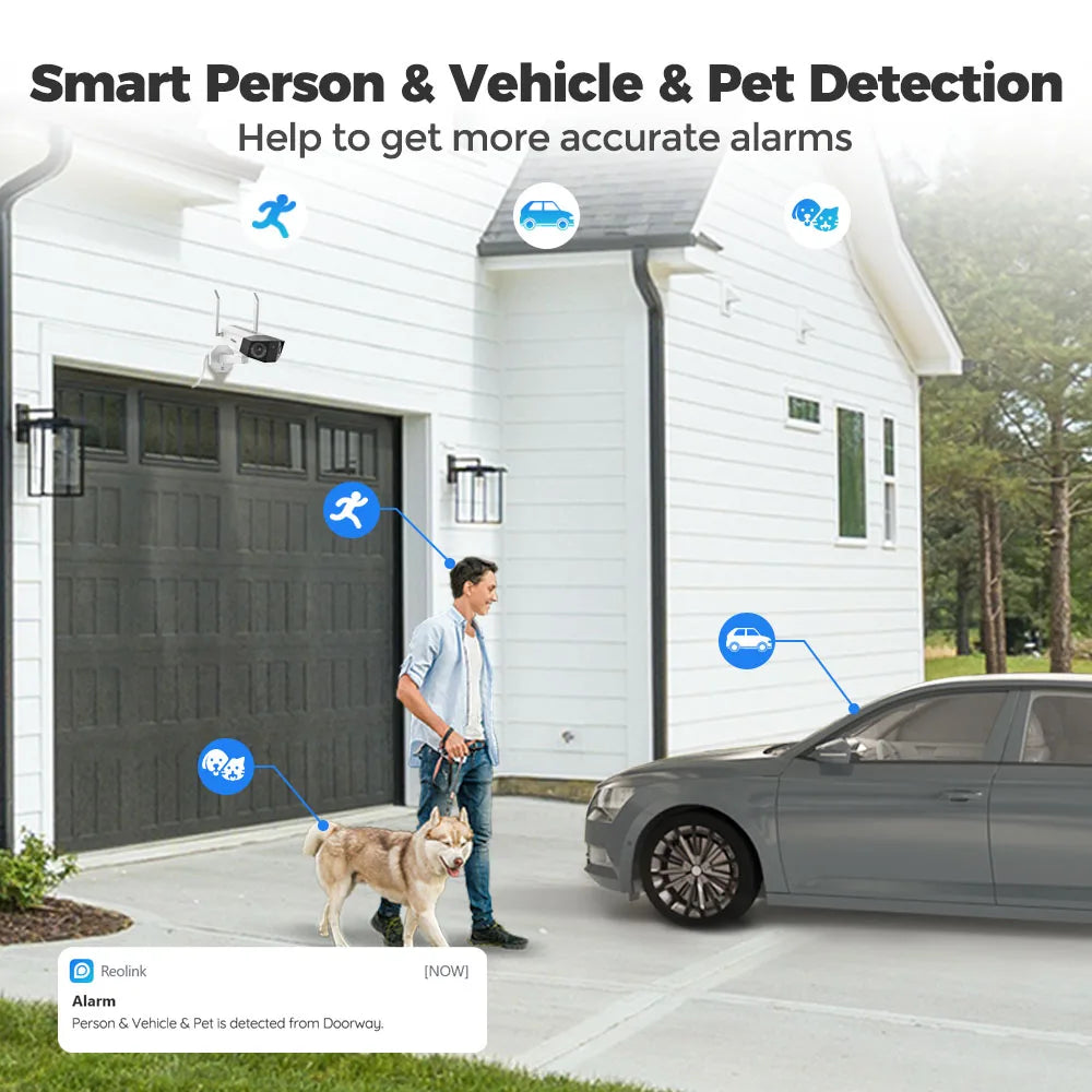 Reolink Duo 2 Series WiFi Camera 4K Dual Lens Outdoor Security Protection CCTV IP Cam Person/Car/Pet Detection Security Camera