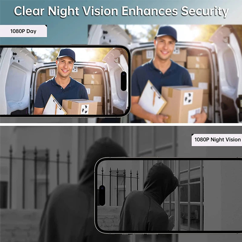 Newest WiFi Smart Home Video Doorbell Camera, Mobile Detection, Wireless, Night Vision, Intercom