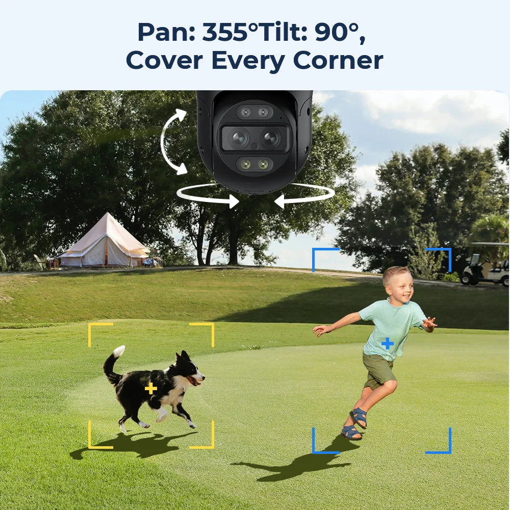 Reolink TrackMix Series Poe & WiFi Camera 4k Dual Lens PTZ Auto Tracking Outdoor Pet Car Human Detection 8MP IP Security Camera