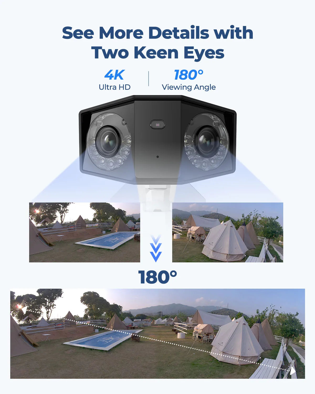 Reolink Duo 2 Series WiFi Camera 4K Dual Lens Outdoor Security Protection CCTV IP Cam Person/Car/Pet Detection Security Camera